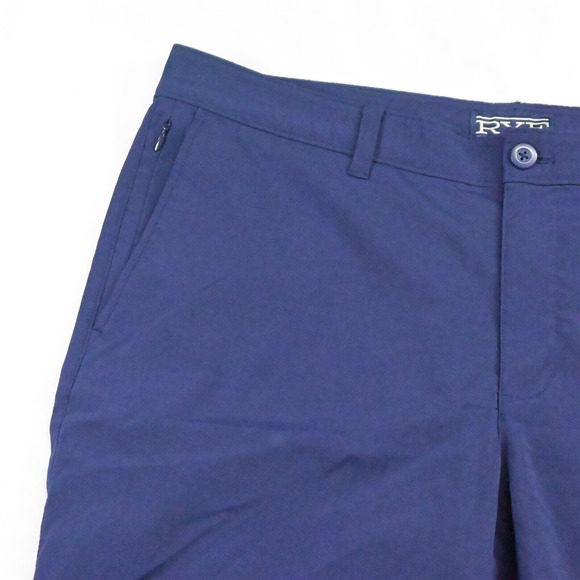 Rye by Hawker Rye 36 x 10" Navy Blue Active Flex Golf Chino Shorts - Picture 2 of 7